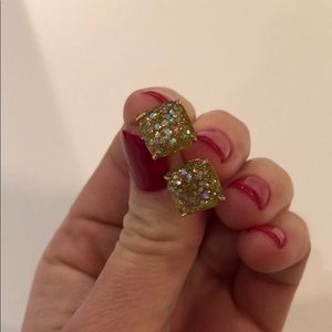 Kate spade gold glitter studs